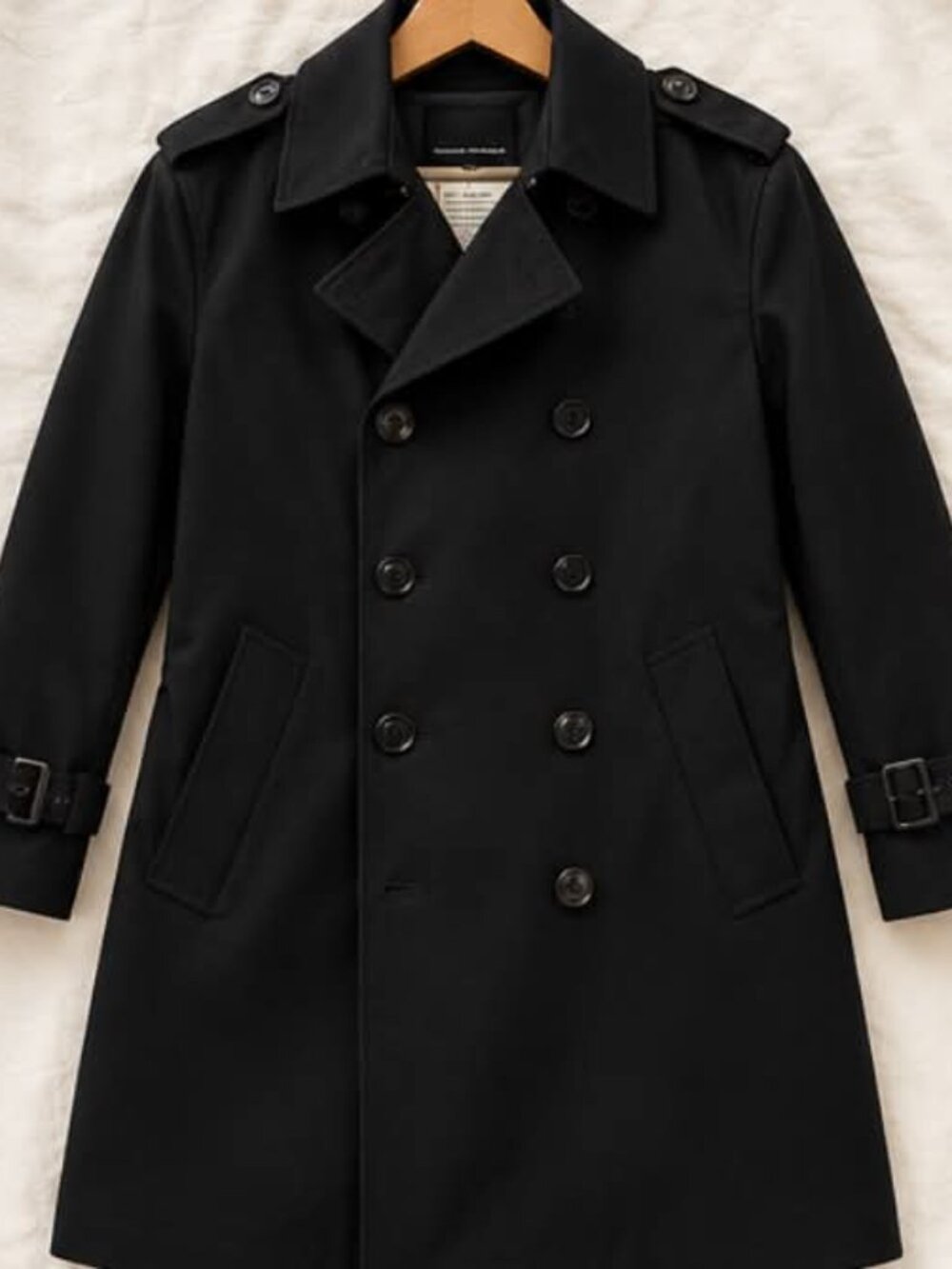 Banana Republic Trench Coat - Black (Size: M)